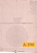 American Tool Works-American Tool 360, Tracer Lathe, Operations Service & Parts Manual 1965-360-01